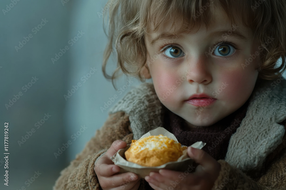 Child Holding Charity Meal with Gratitude