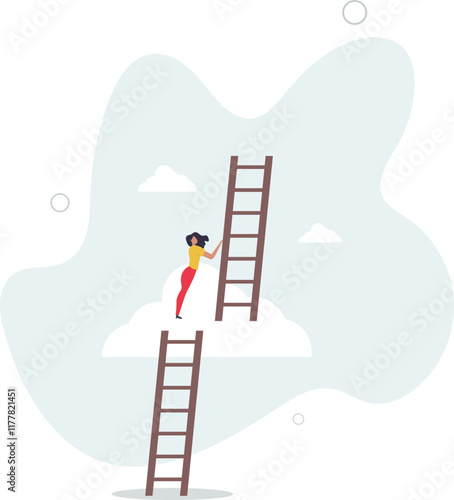Progress to next level, career development or business improvement reaching better quality,flat characters.