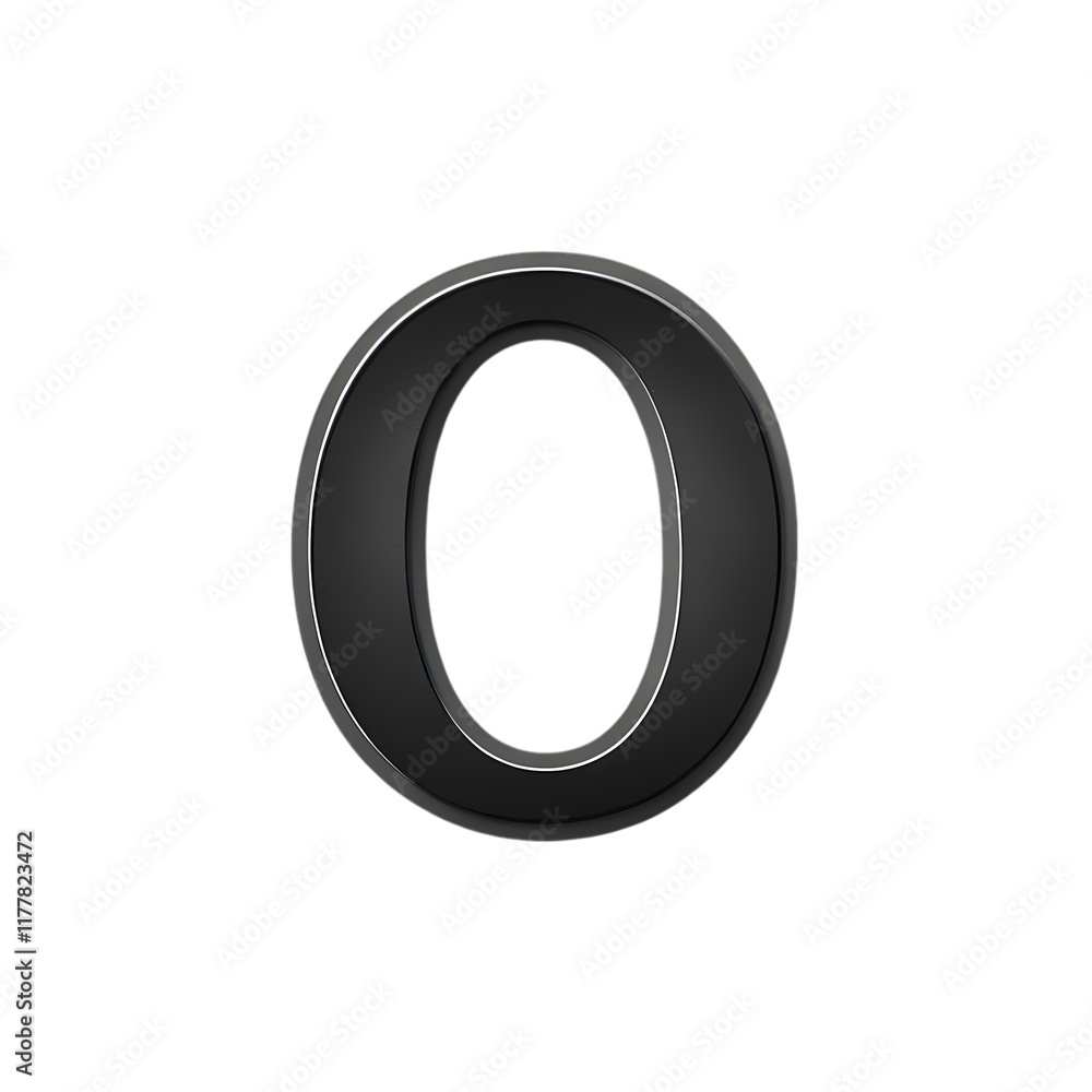 High-Quality 3D Render of a Bold, Dark Gray Number Zero High-Quality 3D Render of a Bold, Dark Gray Number Zero