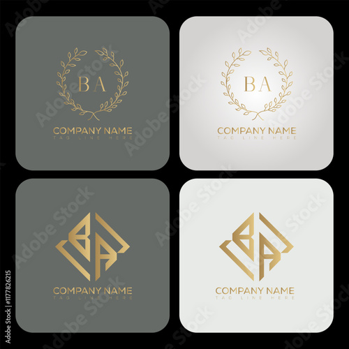 BA luxury typography letter logo. BA Creative style logo but still simple lettering and modern.