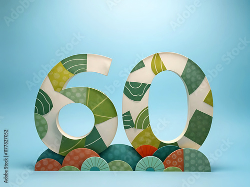 60 nombre anniversaire en papier origami  photo