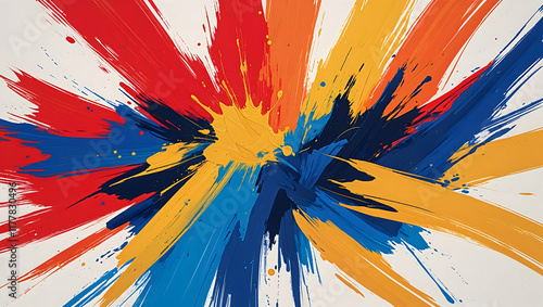 Vibrant Abstract Painting Exploding with Color