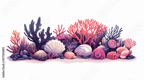 Vibrant undersea marine life illustration showcasing the beauty of the underwater world photo