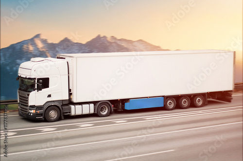 Modern Refrigerated Truck Ensuring Sustainable Cold Chain Logistics photo