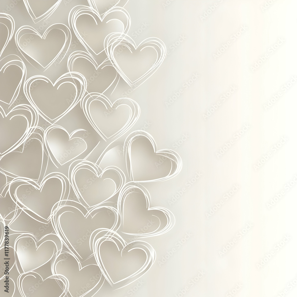 A soft background featuring white heart outlines, creating a romantic and decorative theme. A soft background featuring white heart outlines, creating a romantic and decorative theme.