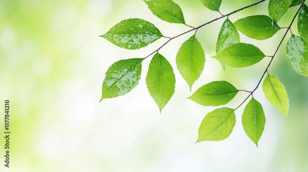 Natural transpiration concept in plants and the environment. Fresh green leaves with a soft, blurred background. Natural transpiration concept in plants and the environment. Fresh green leaves with a soft, blurred background.