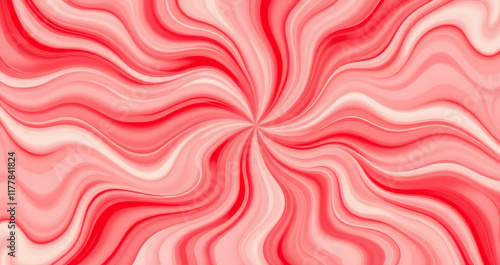 Abstract pattern: A vibrant composition featuring a flowing interplay of red, pink, and cream tones radiating outward from a central point, evoking a sense of motion and energy