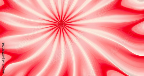 Abstract pattern: A vibrant composition featuring a flowing interplay of red, pink, and cream tones radiating outward from a central point, evoking a sense of motion and energy