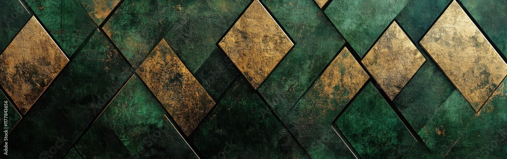 Textured geometric design displays deep forest green and earthy tones with dynamic shapes for modern decor and art Textured geometric design displays deep forest green and earthy tones with dynamic shapes for modern decor and art