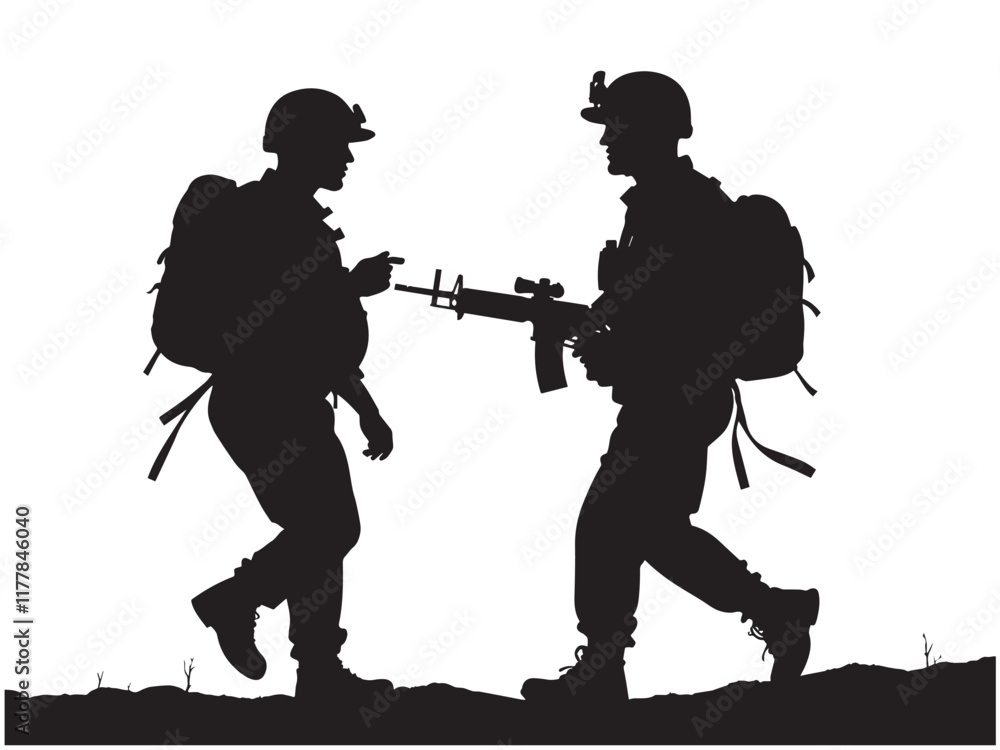 Naklejka premium American veteran soldier Vector Art, Icons, and Graphics