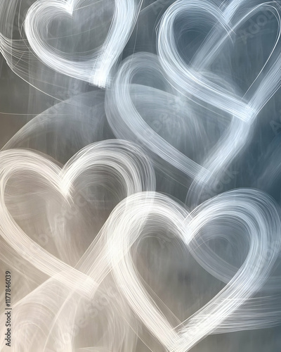 A soft, abstract representation of hearts, conveying love and affection through gentle lines. photo