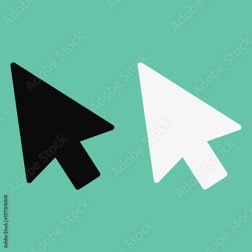 Black and white mouse pointer, isolated on the background