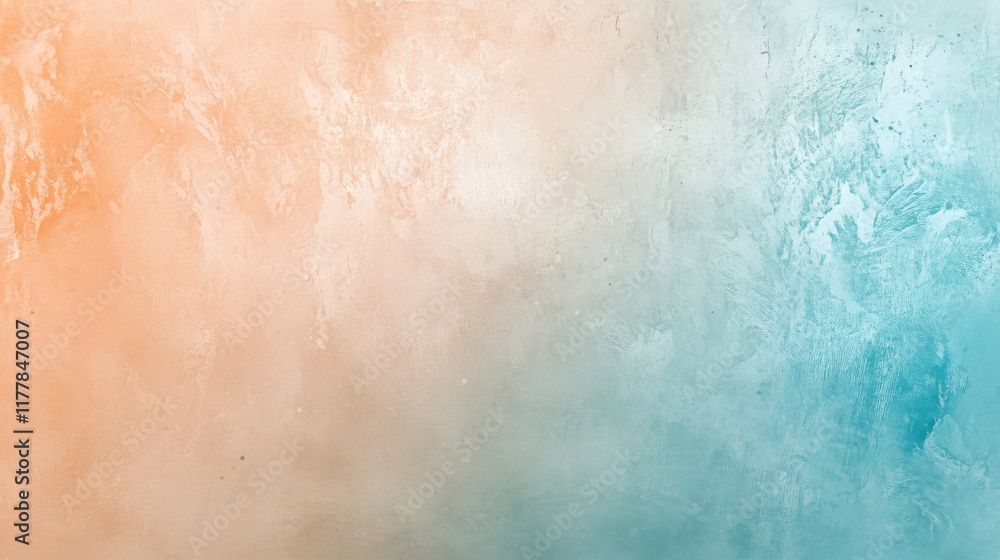 Fototapeta premium Soft gradient background blending warm peach and cool teal colors for a serene aesthetic in various creative applications