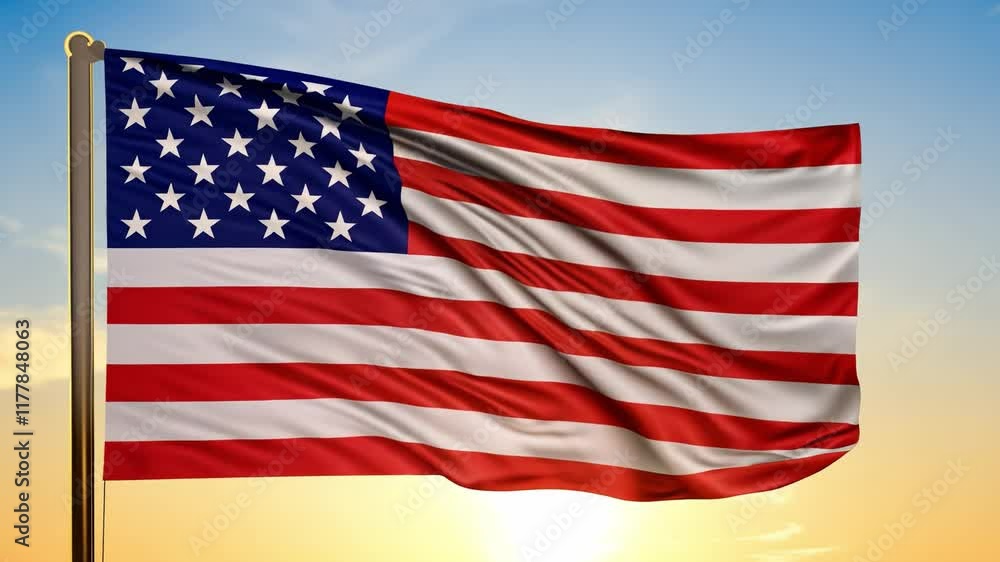 American Flag at Sunset: A Symbol of Freedom and Patriotism American Flag at Sunset: A Symbol of Freedom and Patriotism