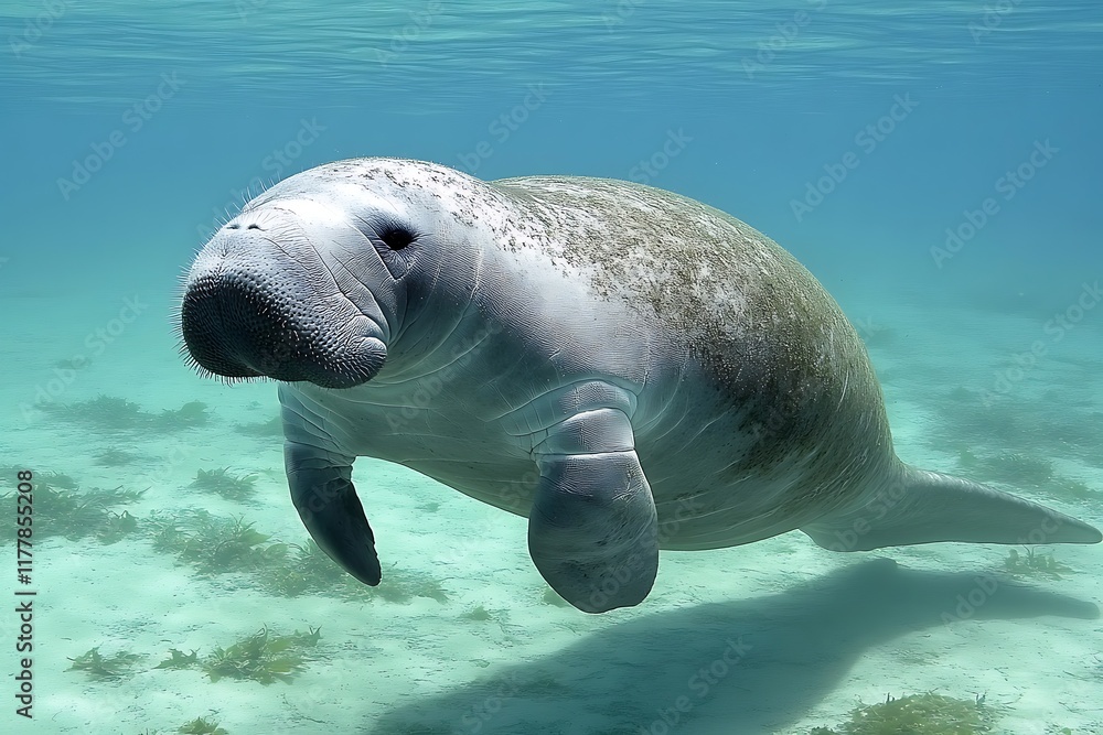 Fototapeta premium Manatee in coastal waters