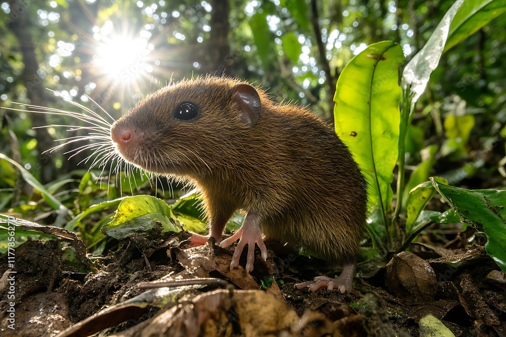 Southern short-tailed shrew in forest Southern short-tailed shrew in forest