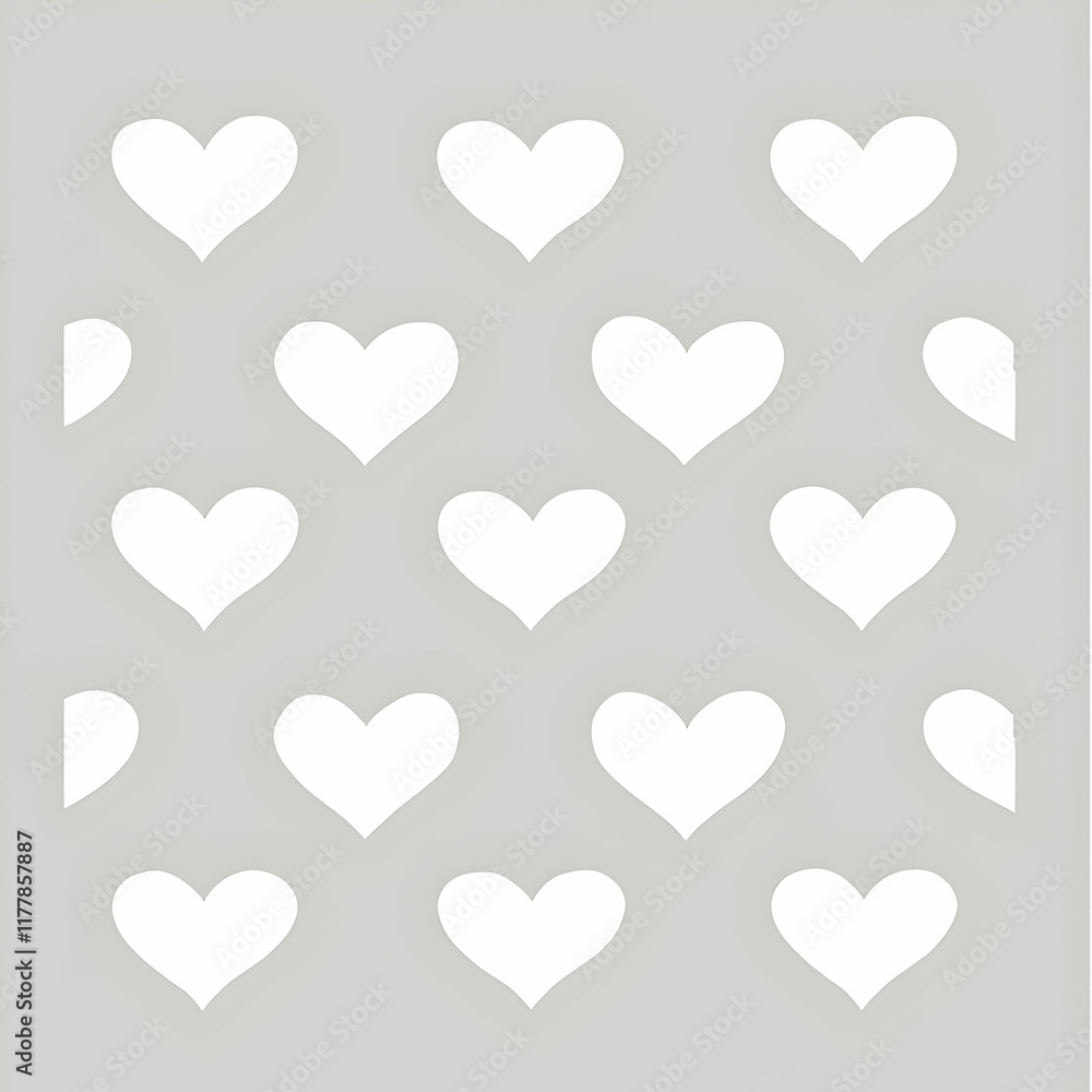 A decorative pattern featuring cut-out hearts arranged in a grid. A decorative pattern featuring cut-out hearts arranged in a grid.