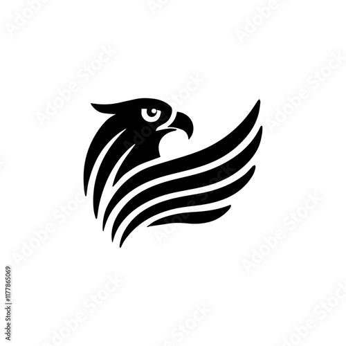 minimalist logo of a eagle in side head vector flat design