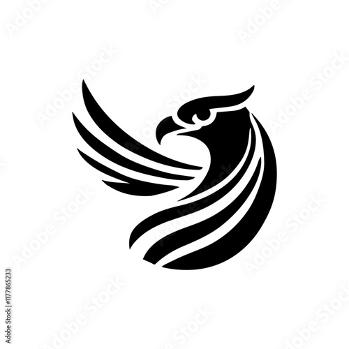 minimalist logo of a eagle in side head vector flat design