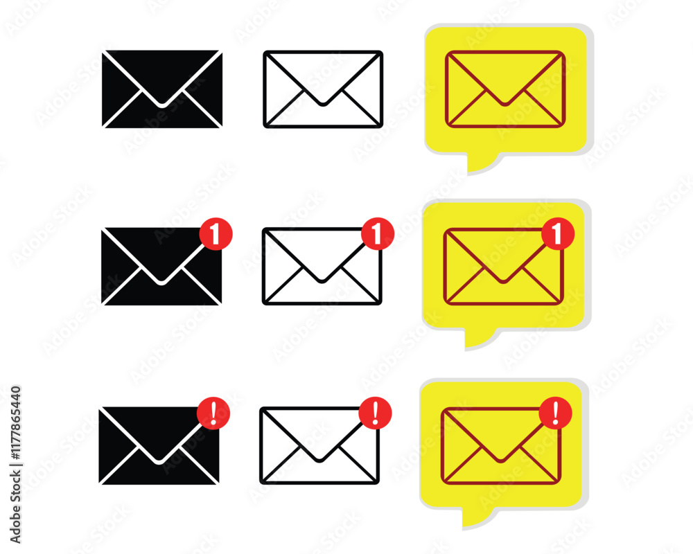 email notification icon. Notification symbol Vector illustration. email notification icon. Notification symbol Vector illustration.