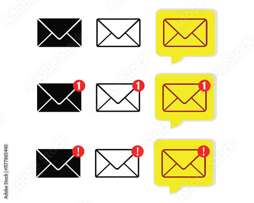 email notification icon. Notification symbol Vector illustration.