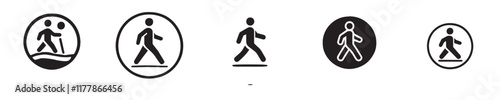 Vector collection of icons of a person walking