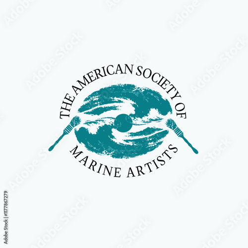 Modern Penting logo template simple water illustration for business Premium Vector