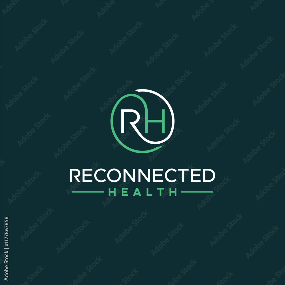 Initial Letter RH Logo With circle Template Vector. Initial Letter RH Logo With circle Template Vector.