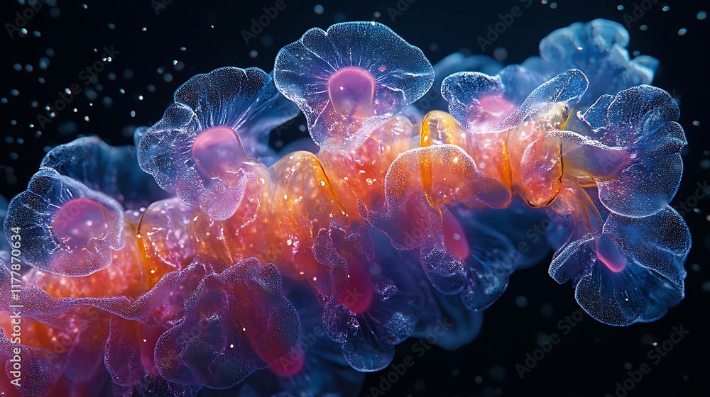 Glowing biotechnology molecular chain innovation photo Glowing biotechnology molecular chain innovation photo