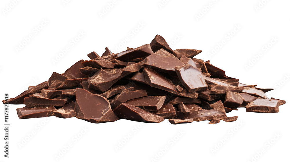 chocolate pieces isolated on white chocolate pieces isolated on white