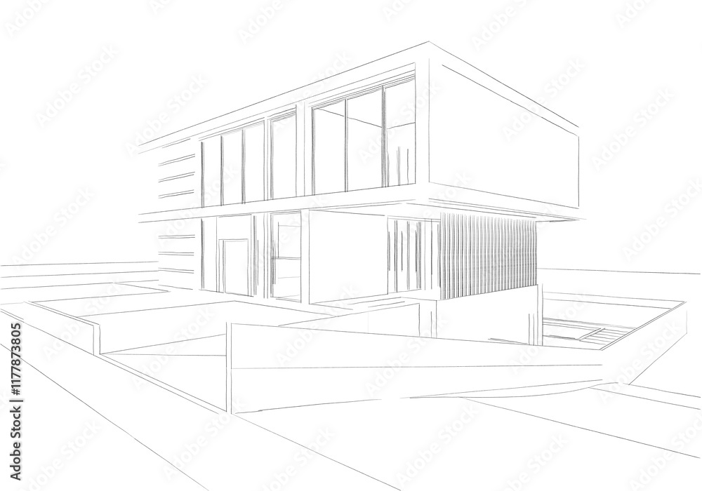 sketch of a house sketch of a house