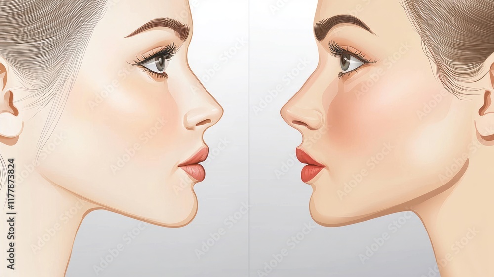 Before & After Cosmetic Illustration: Jawline Enhancement & Cheek Contouring Before & After Cosmetic Illustration: Jawline Enhancement & Cheek Contouring