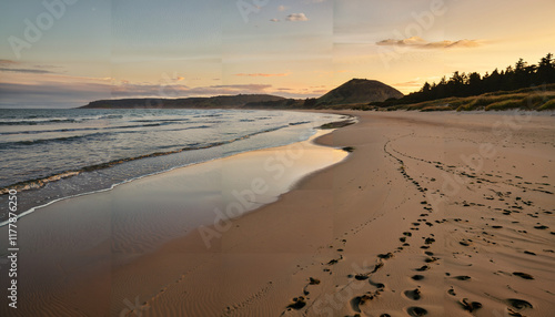 Plage au crépuscule photo