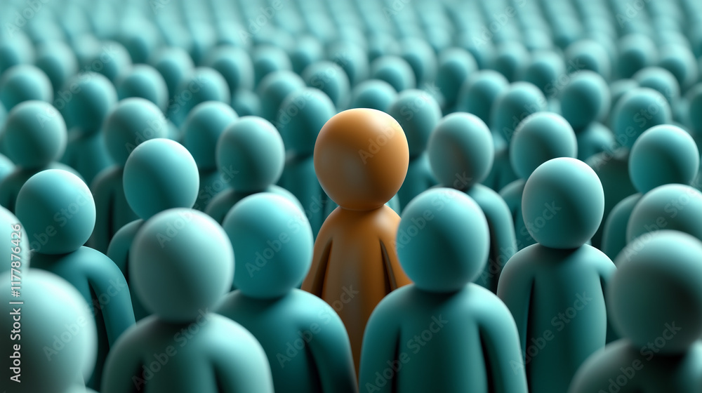 Obraz premium Different person in a equal crowd.
