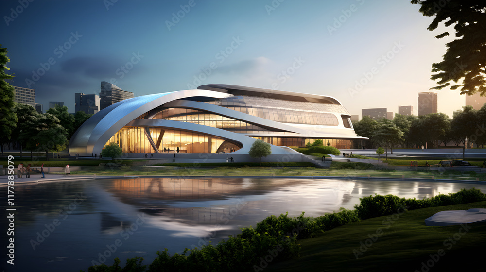 Architectural Harmony: A Confluence of Ultramodern Design and Natural Landscaping Architectural Harmony: A Confluence of Ultramodern Design and Natural Landscaping