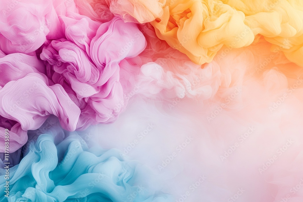 Fototapeta premium Abstract Pastel Color Ink Swirls Dreamy Pink Orange and Blue Fluid Art Background