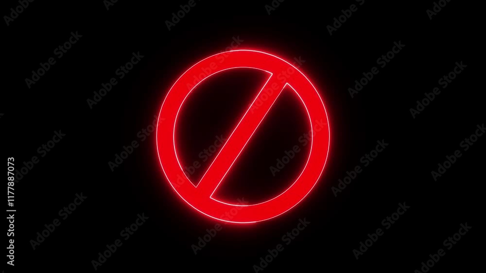 Simple neon line Ban icon. Warning, stop or no entry forbidden red color circle and line symbol icon Red Prohibition, Error, Stop, No Parking, No Entry, No Mark, Symbol Simple neon line Ban icon. Warning, stop or no entry forbidden red color circle and line symbol icon Red Prohibition, Error, Stop, No Parking, No Entry, No Mark, Symbol