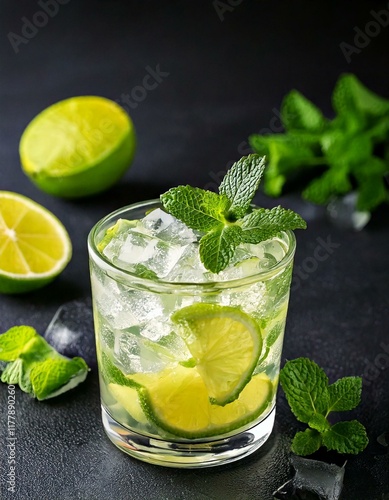 Wallpaper Mural cocktail mojito with lemon Generated image Torontodigital.ca