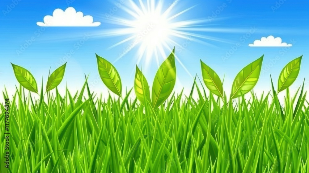 Fototapeta premium green plant natural background. Flowers, trees, forest