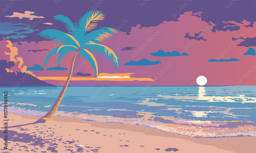 Obraz premium beach with palm trees
