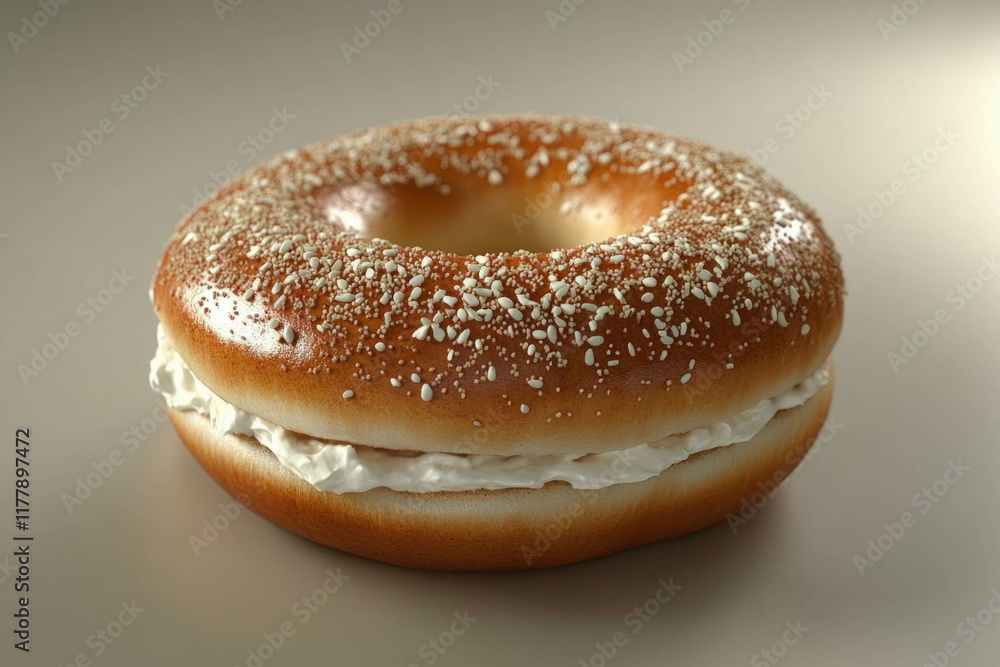 Bagel Cream Cheese Isolated Bagel Cream Cheese Isolated