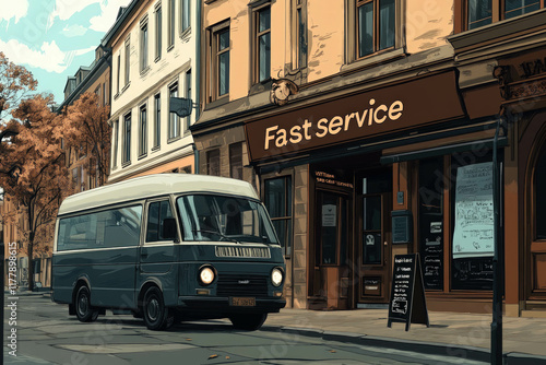 Fast Service Text Illustration