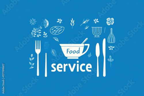 Food Service Text Illustration