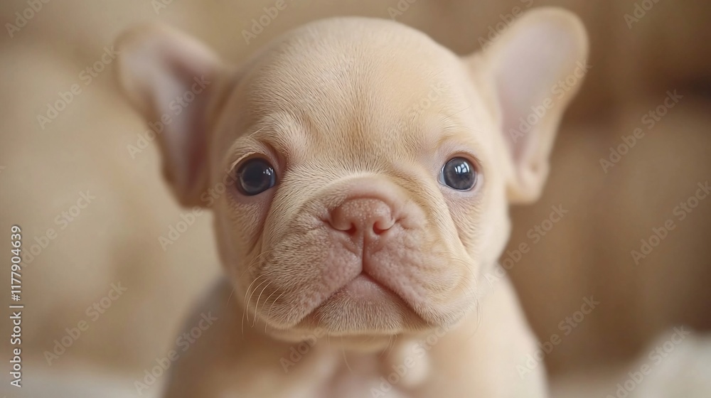 Adorable Cream Puppy Close-up Indoor Pet Adorable Cream Puppy Close-up Indoor Pet