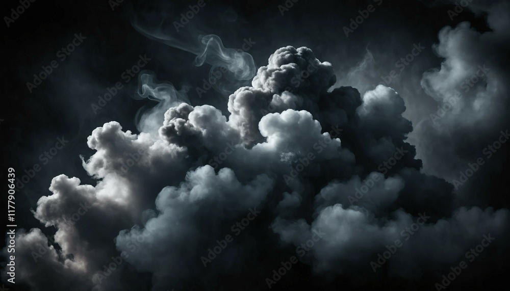 Abstract smoky clouds on a textured, shadowy dark background Abstract smoky clouds on a textured, shadowy dark background