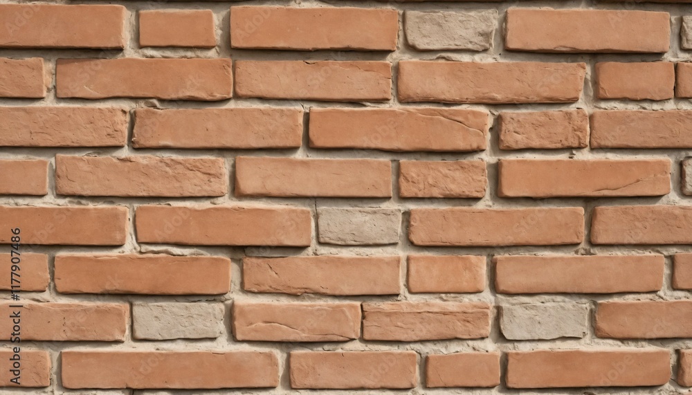 Close-up of soft peach-toned bricks with natural weathering and texture Close-up of soft peach-toned bricks with natural weathering and texture