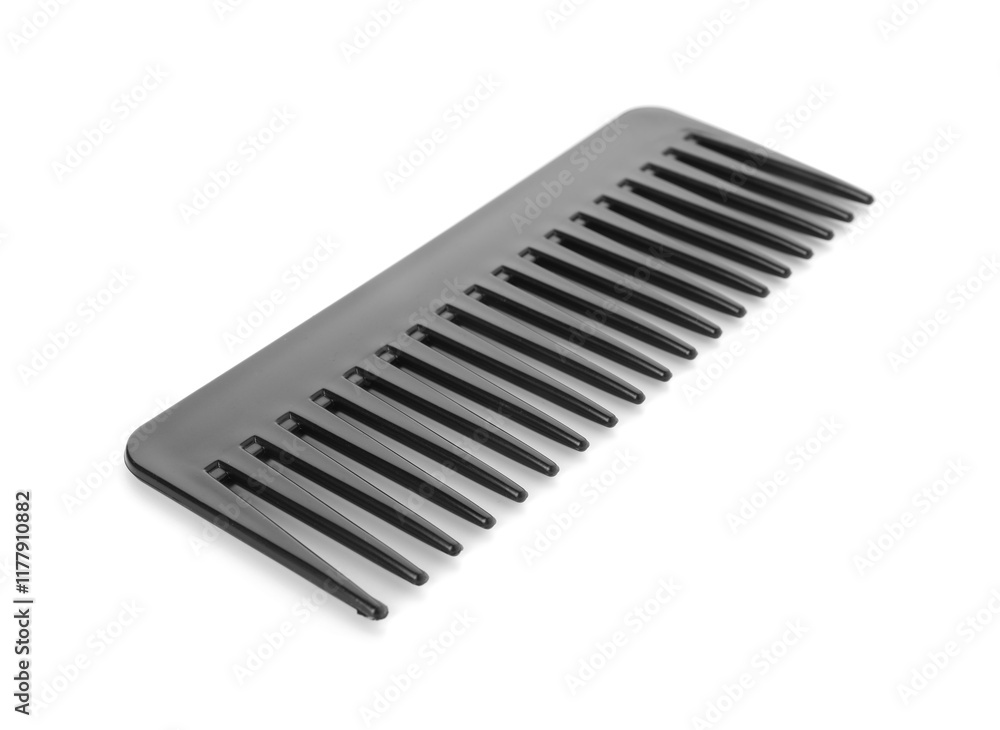 One black plastic comb isolated on white One black plastic comb isolated on white