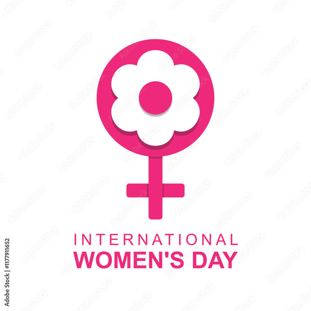 International women's day icon. Minimalistic design for international women's day and flower concept. Vector illustration International women's day icon. Minimalistic design for international women's day and flower concept. Vector illustration