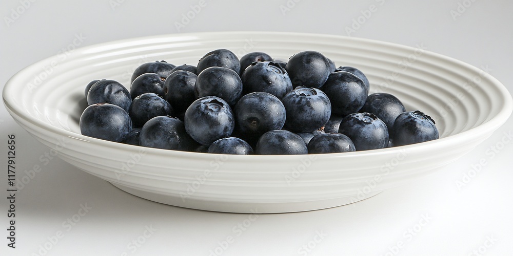 Blueberries in bowl, studio shot, white background. Food photography for recipe, website Blueberries in bowl, studio shot, white background. Food photography for recipe, website