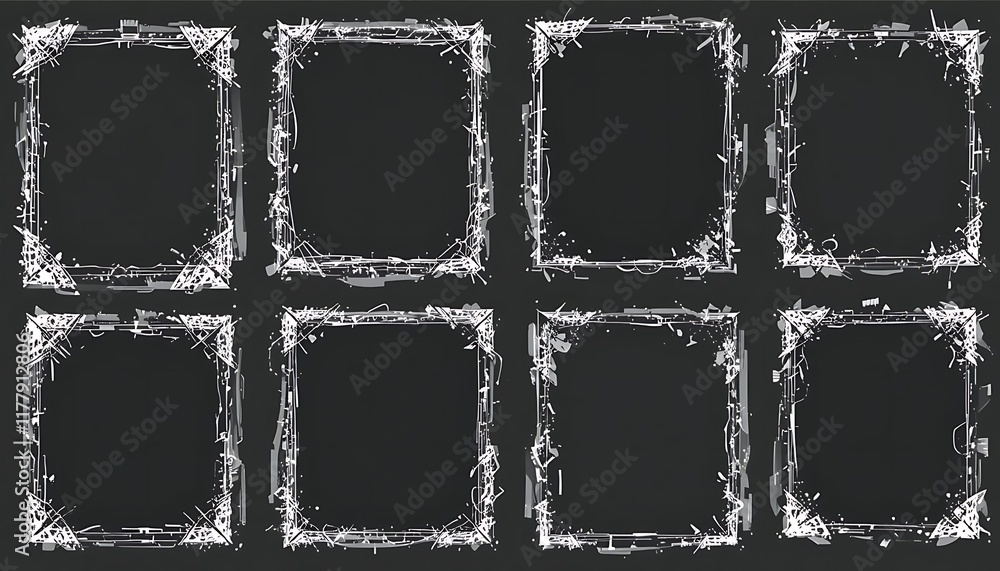 Naklejka premium Grunge Effect Photo Frames Set